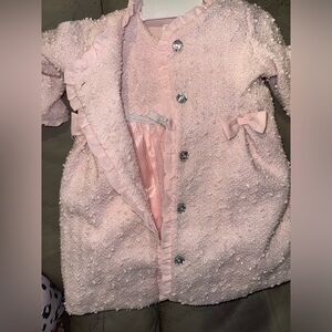 Nanette Kids Girls Size 12moths  Pink Easter Petticoat Coat and Dress